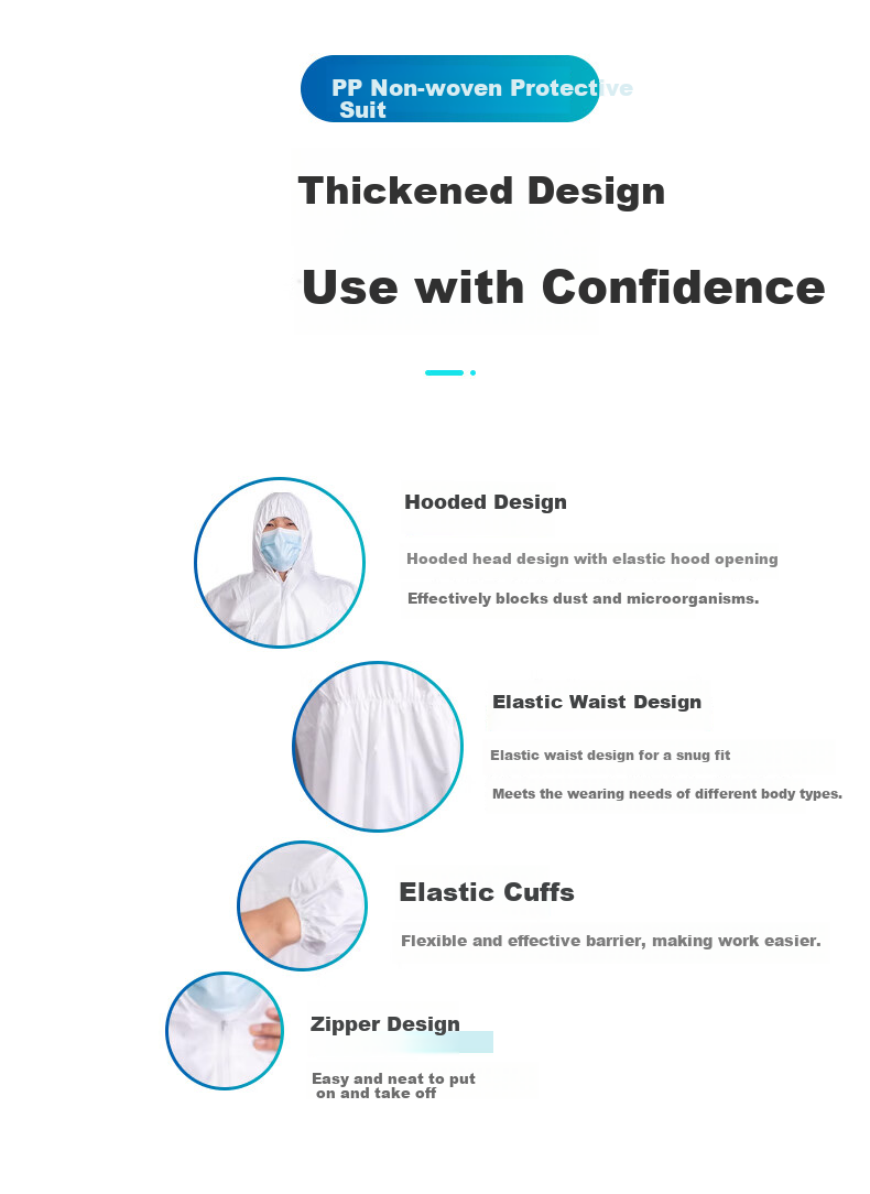 Disguiser Disposable Protective Coverall Non-woven Hooded Dustproof Isolation Suit for Farming Spray Painting Oil-resistant Full-body Workwear 2XL (180) White Hooded Without Foot Covers 8