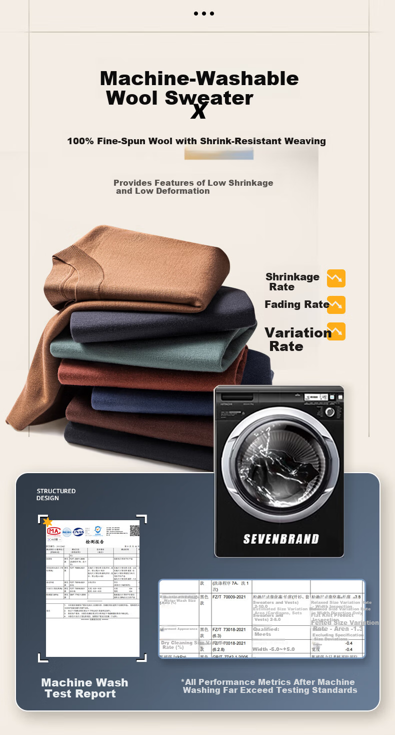 Hengyuanxiang Fine Spun Wool Thickened Half Turtleneck Men's 100% Pure Wool Winter New Knit Sweater Machine Washable 2