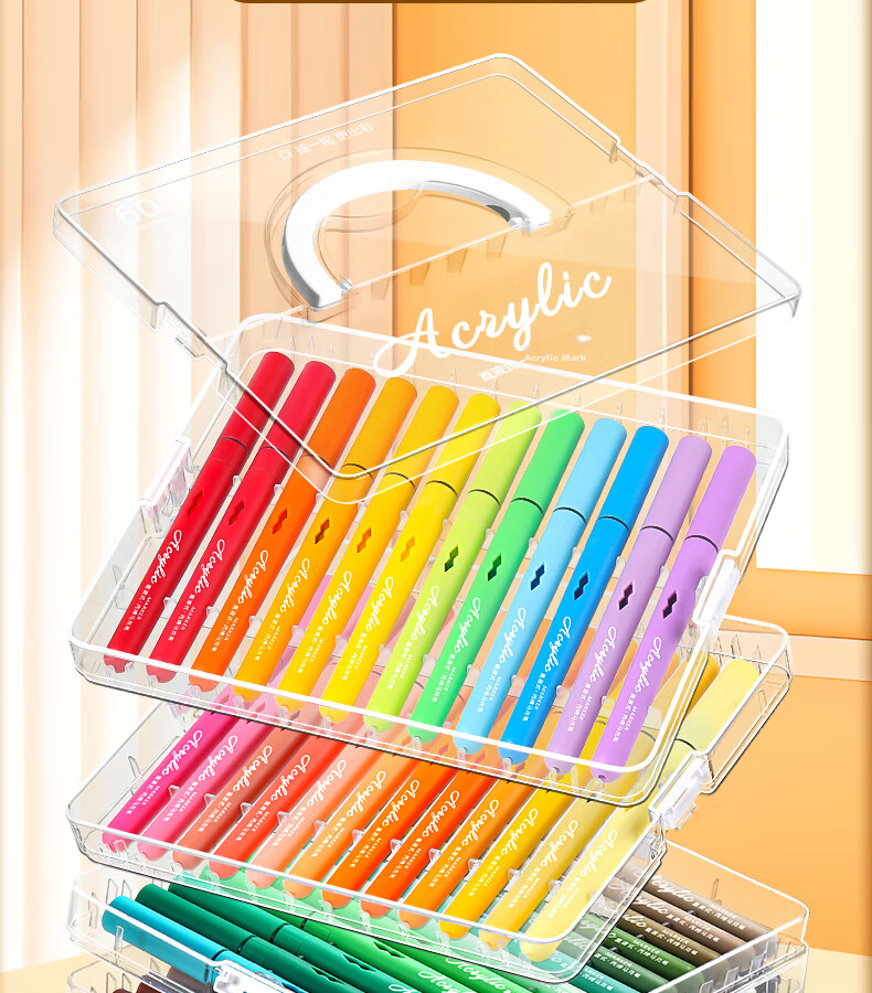 Yuji Direct Liquid Acrylic Markers, Soft Tip, 36 Colors Set, No Pressing Required, Washable, Non-Bleeding, Stackable Colors, Student Hand-Drawing Art Supplies, Painting Watercolor Pens, Drawing Tools, Aesthetic Educatio 12