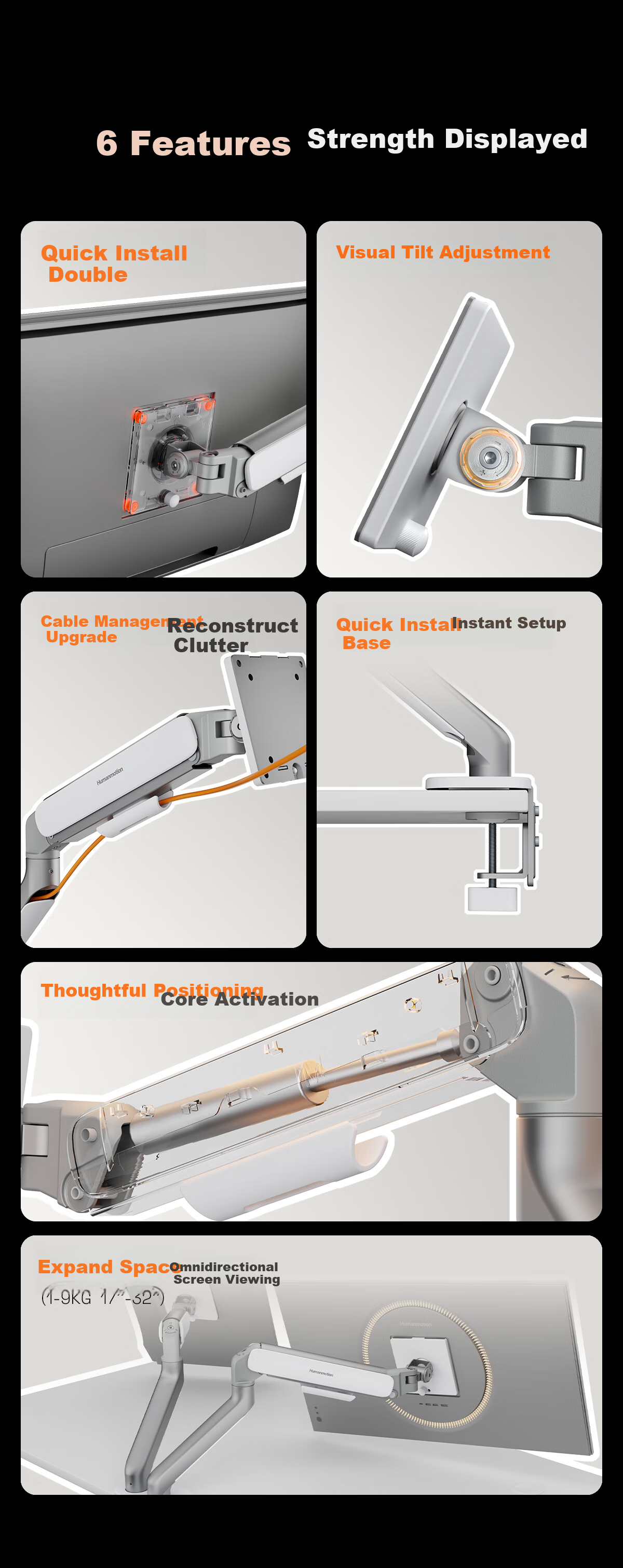 Songneng Notebook Monitor Stand Dual Screen Monitor Stand Dual Display Riser Computer Desk Stand Dual Screen Splicing Computer Stand Arm T650 2
