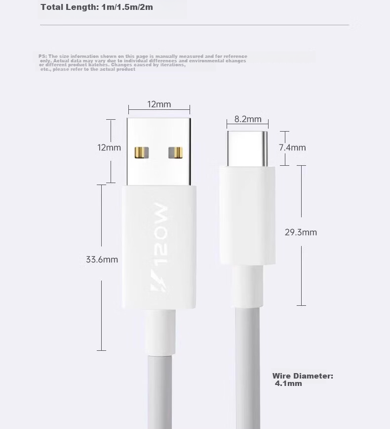 Nengshi Suitable for Vivo/iQOO Data Cable, 5A Super Flash Charging Cable, Iqoo Neo10/9/8/7/Fold2 X90/5pro Dual-Head Type-C Fast Charging Cable, 1 Meter 17