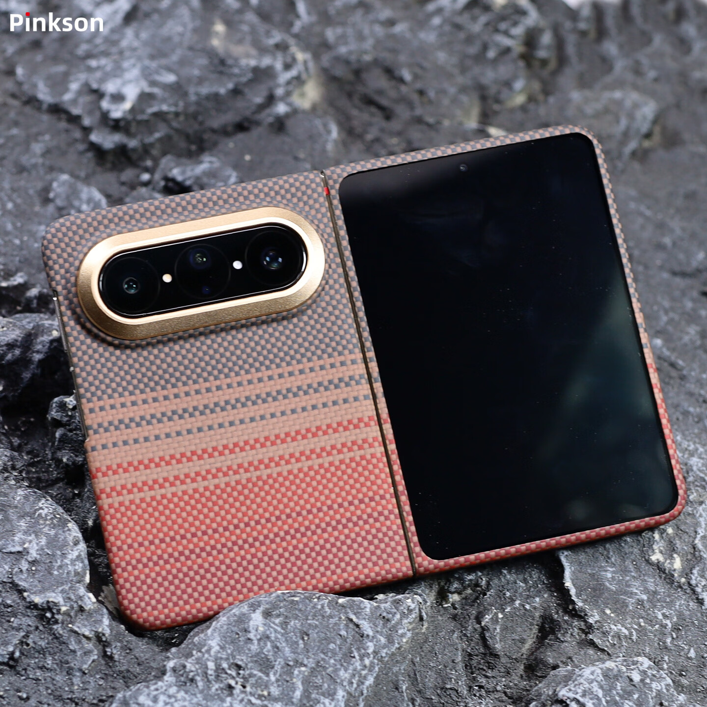 Pinkson Huawei Pura X Max Case Aurora Slim Non-Magnetic Kevlar Aramid Fiber Protective Cover Ultra-Thin Full Coverage Business Trendy Model