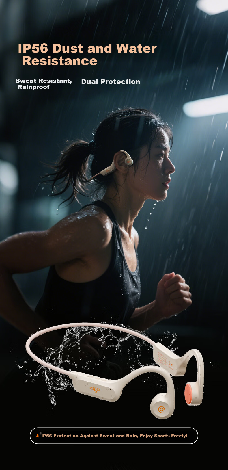 Aigo True Bone Conduction Sports 2026 Bluetooth Swimming Children's Earphones, IP68 Waterproof, 16GB Storage MP3, Open-Ear Hanging Ear for Marathon Cycling Running G03PRO Purple 8