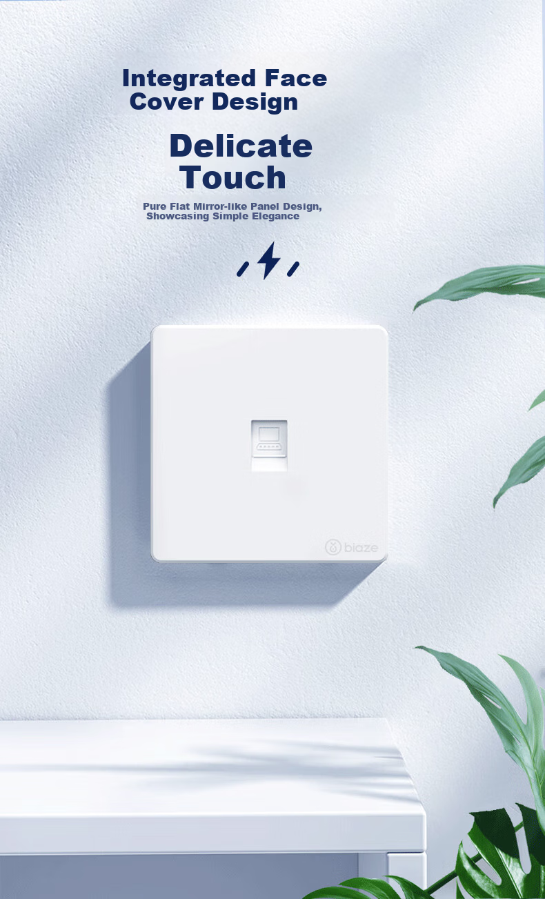 BIAZE Network Ethernet Wall Plate Universal Cat5e/6/7 Module Thickened 86 Type Panel for Computer Phone Information Room Network Socket Single Port 7