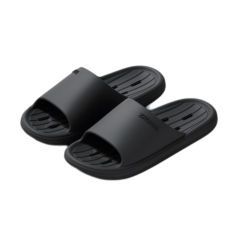Beidouyang Summer Bathroom Cool Slippers Unisex Indoor EVA Non-Odor Waterproof Anti-Slip Quick-Dry Black 42-43