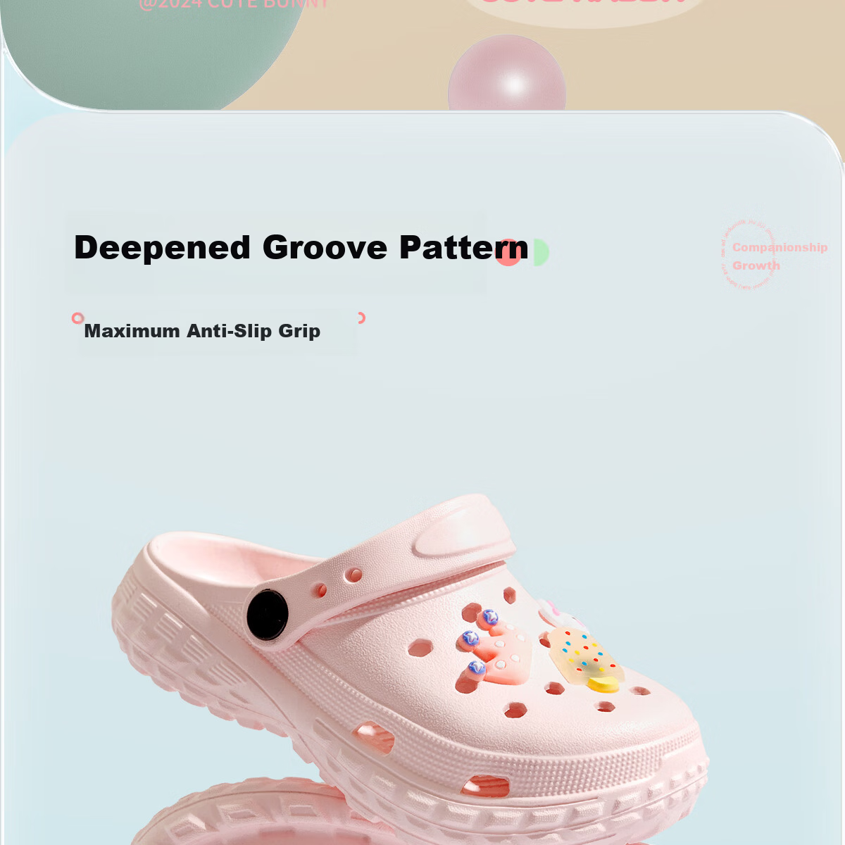 Runrou [No Carcinogenic Phthalates] Children's Slippers for Girls Ages 6-12 Summer Non-Slip EVA Odor-Resistant Hole Shoes for Girls 6