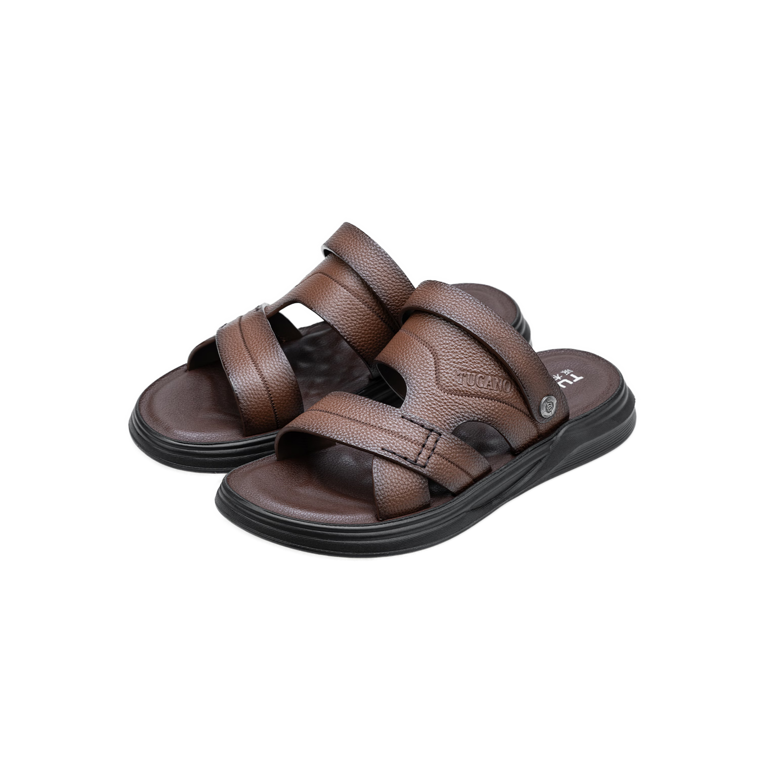 Woodpecker Summer New Casual Soft Sole Breathable Sandals Men's Beach Shoes 2K63188-7 Light Brown Size 41