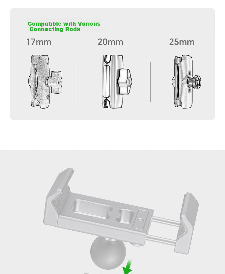 FANAUE Motorcycle Phone Holder Rearview Mirror Ball Head Screw Base Extension 25mm Adapter M6 M8 M10 Ball Head M6 11