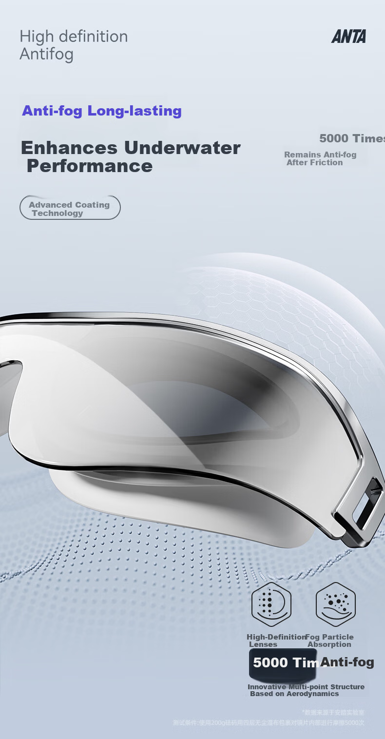 ANTA Water Eye 2.0 Myopia Swimming Goggles Professional HD Anti-Fog Unisex Galaxy Black 500° 5