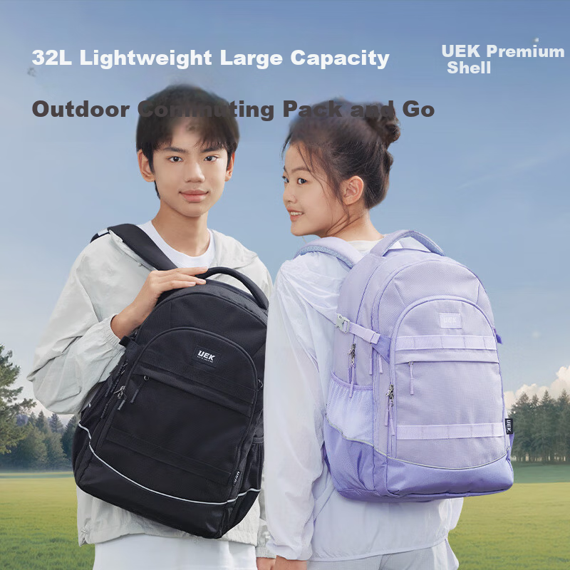 UEK Kids Backpack Girls Schoolbag Primary Secondary Spine Protection Lightweight Boys Meteor Purple Junior High