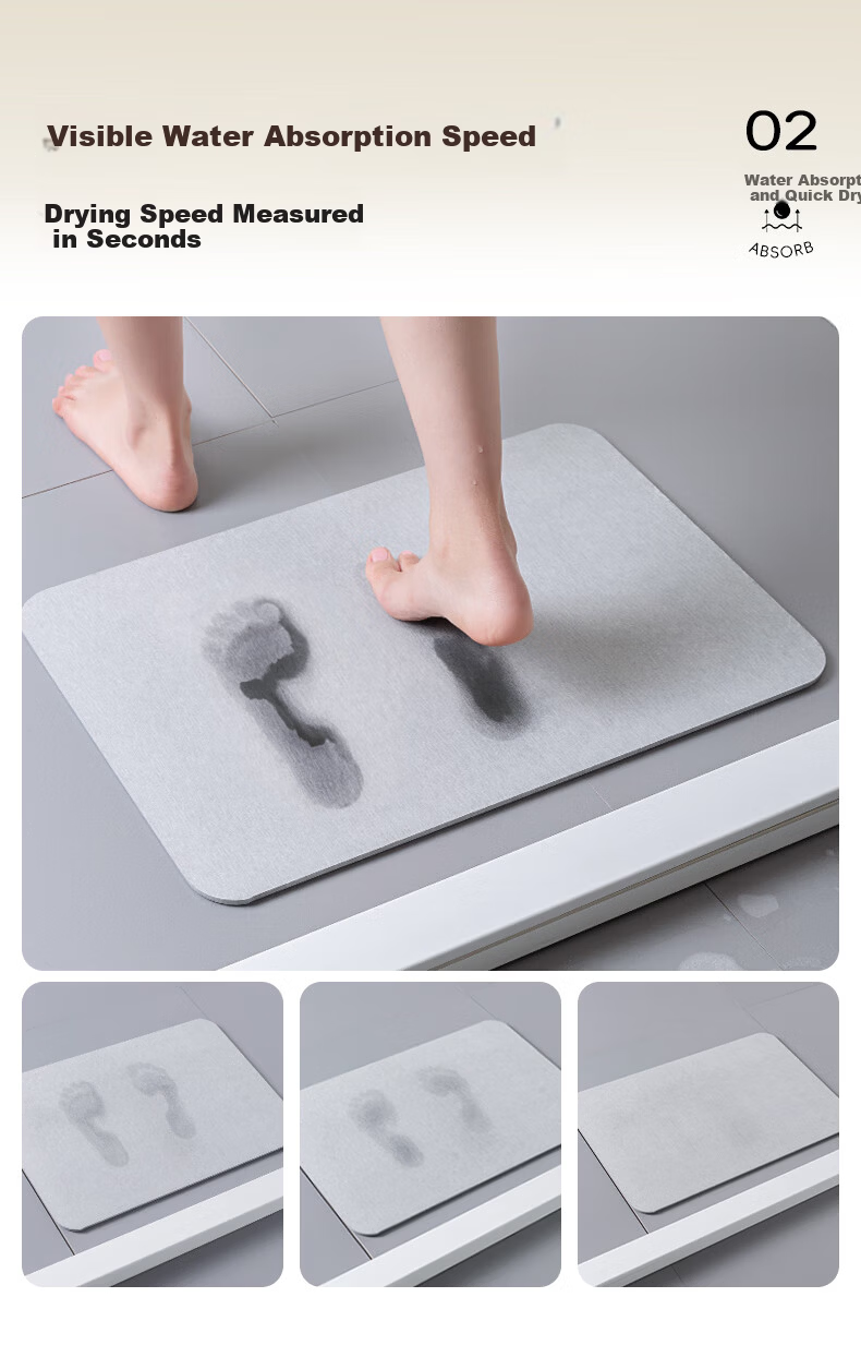 Flash Mat xJDear JD.com Co-branded Bathroom Absorbent Floor Mat Diatomaceous Earth Non-Slip Doorway Rug 6