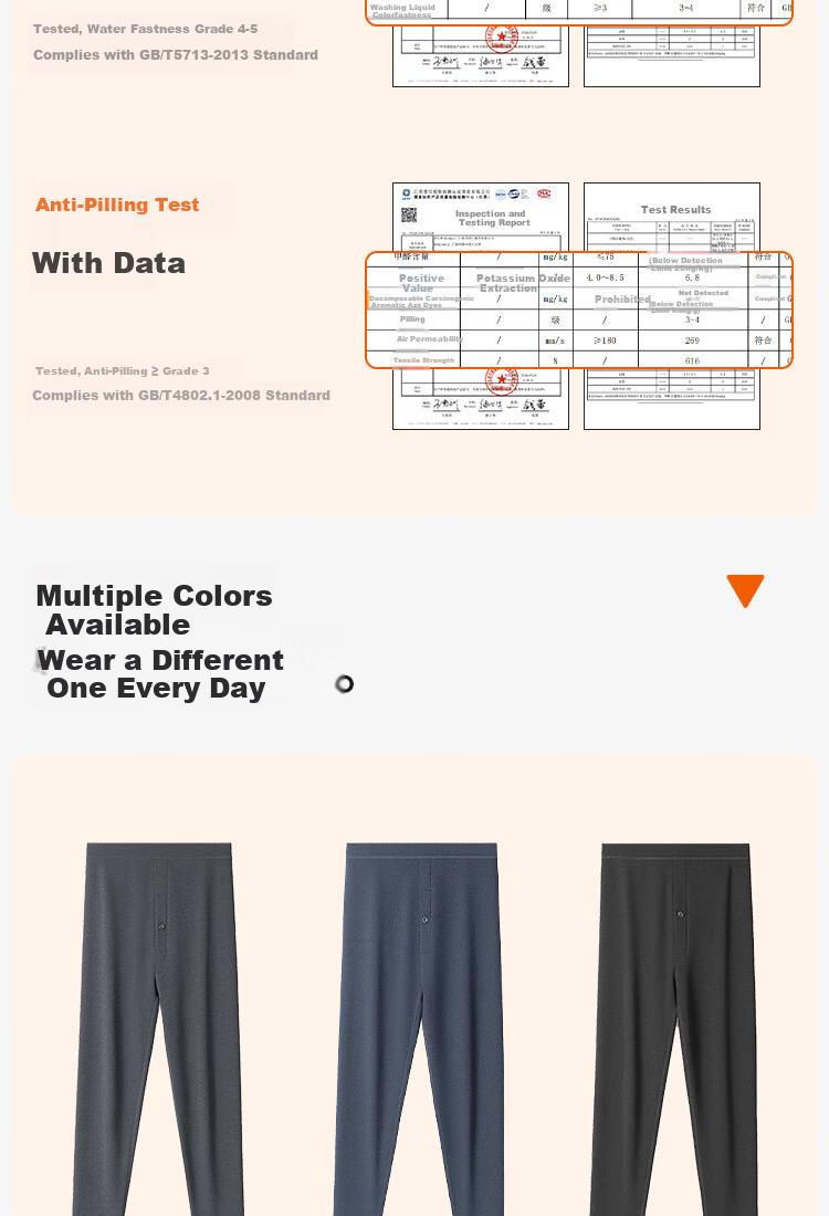 Urban Beauty Men's Thermal Underwear Fleece Lined Thickened Warm Pants Cold Resistant Spring Base Layer Trousers 15