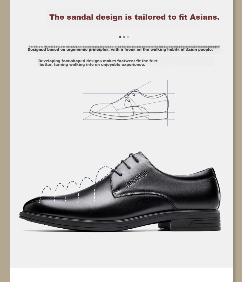 LAORENTOU Men's Business Dress Shoes Spring British Style Breathable Genuine Leather Derby Shoes LA222 Black Size 38 4