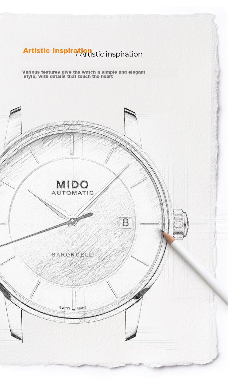 MIDO Belluna Signature Swiss Mechanical Leather Strap Men's Watch Business Casual Gift for Boyfriend 4