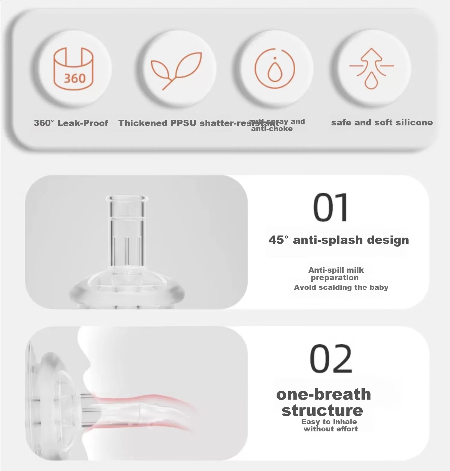 Oubeini PPSU Children's Drinking Cup, Kindergarten And Elementary School Student Direct Drinking Water Cup with Handle And Straw, Anti-Choking And Anti-Fall Design, Sliding Lid Water Bottle 2