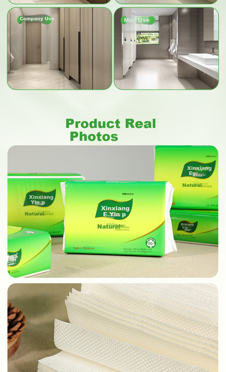 Xinxiangyin Commercial Hand Towel Paper 1-Ply 200 Sheets * 20 Packs Bathroom Kitchen Hotel Use CS001 6