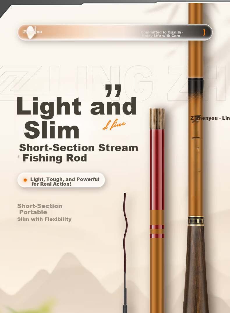 Grsaed Children's Fishing Rod Mini Short Section Hand Rod Set Carbon Fiber Fishing Rod Crucian Carp Rod Stream Rod Bamboo 2.7 Meters 1