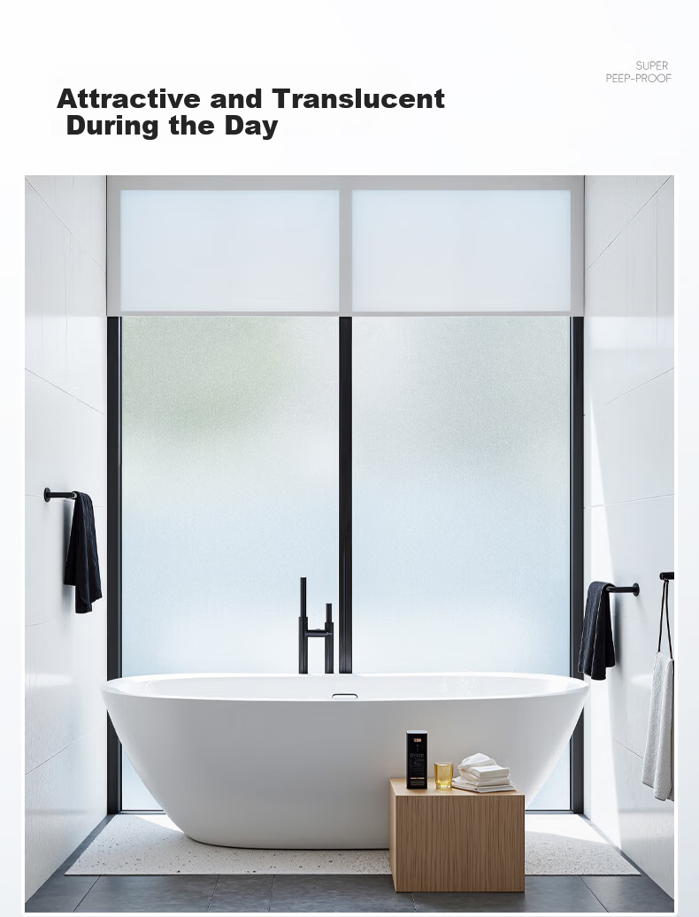 Jinlongxing Frosted Privacy Glass Film Anti-Peeping Light-Transmitting 0.9*3m for Bathroom Toilet 10
