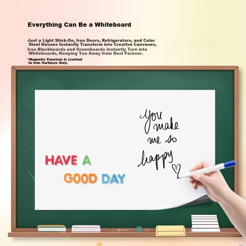 AUCS 50x100cm Soft Whiteboard Wall Sticker Magnetic Writing Board Blackboard Magnetic Wall Sticker Refrigerator Sticker Removable Non-Damaging Wall Home Kids Student Office Meeting Teaching Whiteboard
