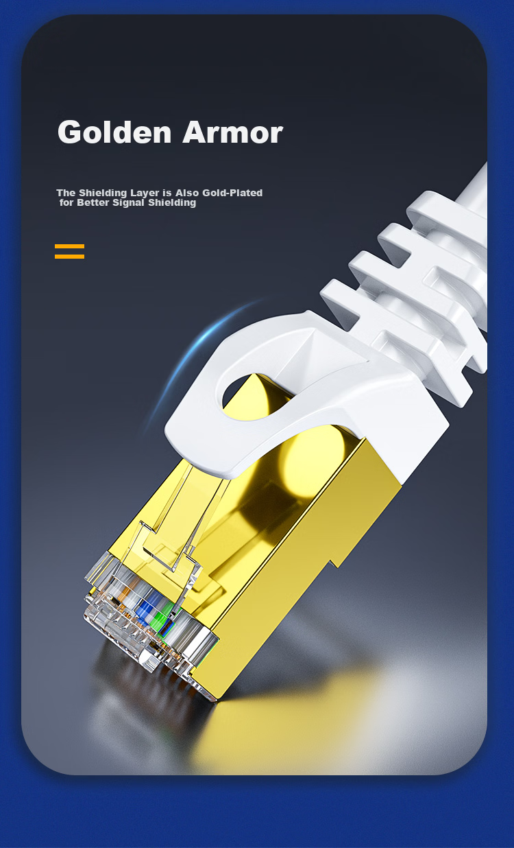 HAILE Cat6 Shielded Flat Network Patch Cable, 5 Meters, 10 Gigabit Transmission, HT-535Y 4