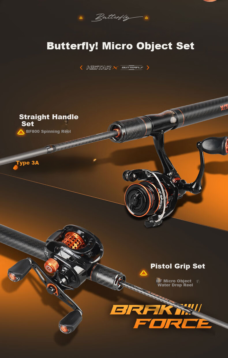 HISTAR Butterfly Micro Fuji Rod 1.5m UL Spinning Reel Combo with Korean Guides + Gift Pack 2