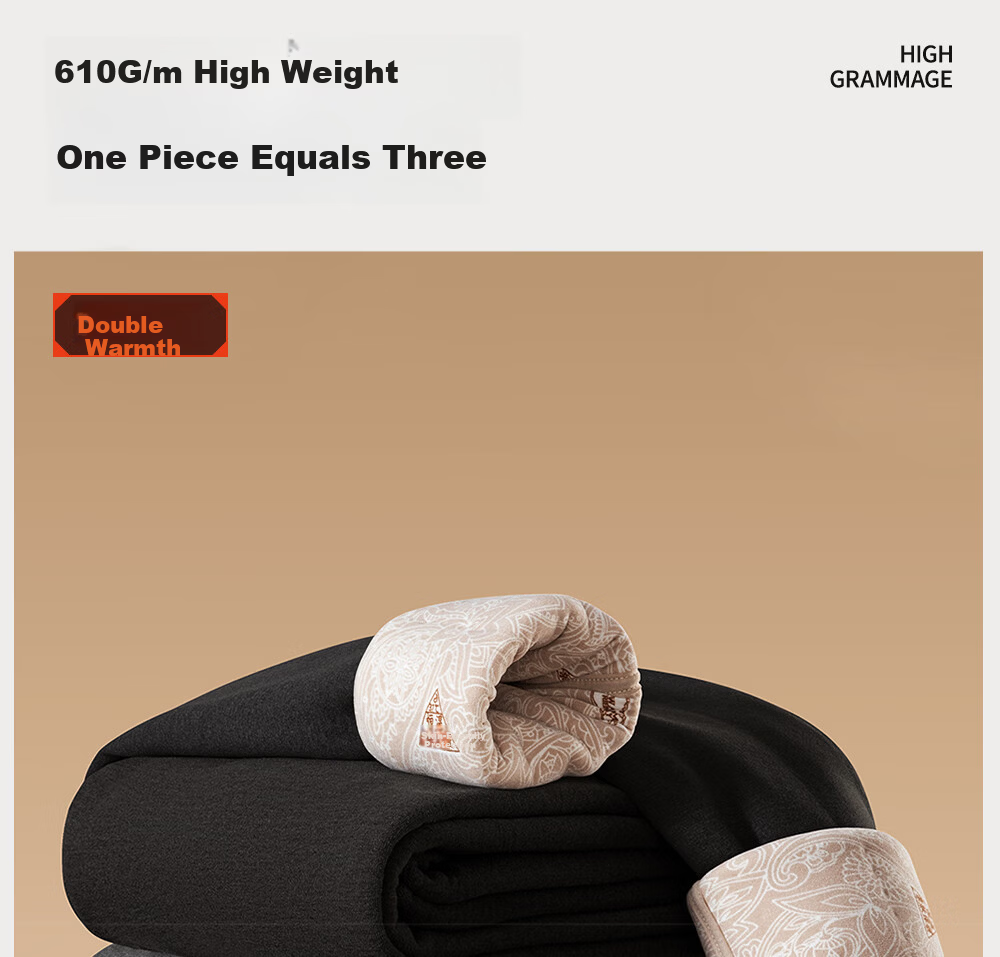 Modal Men's Thermal Pants 100% Wool Lined Fleece Thickened Autumn Winter Cold-Resistant Cotton Pants for Middle-Aged and Elderly 8