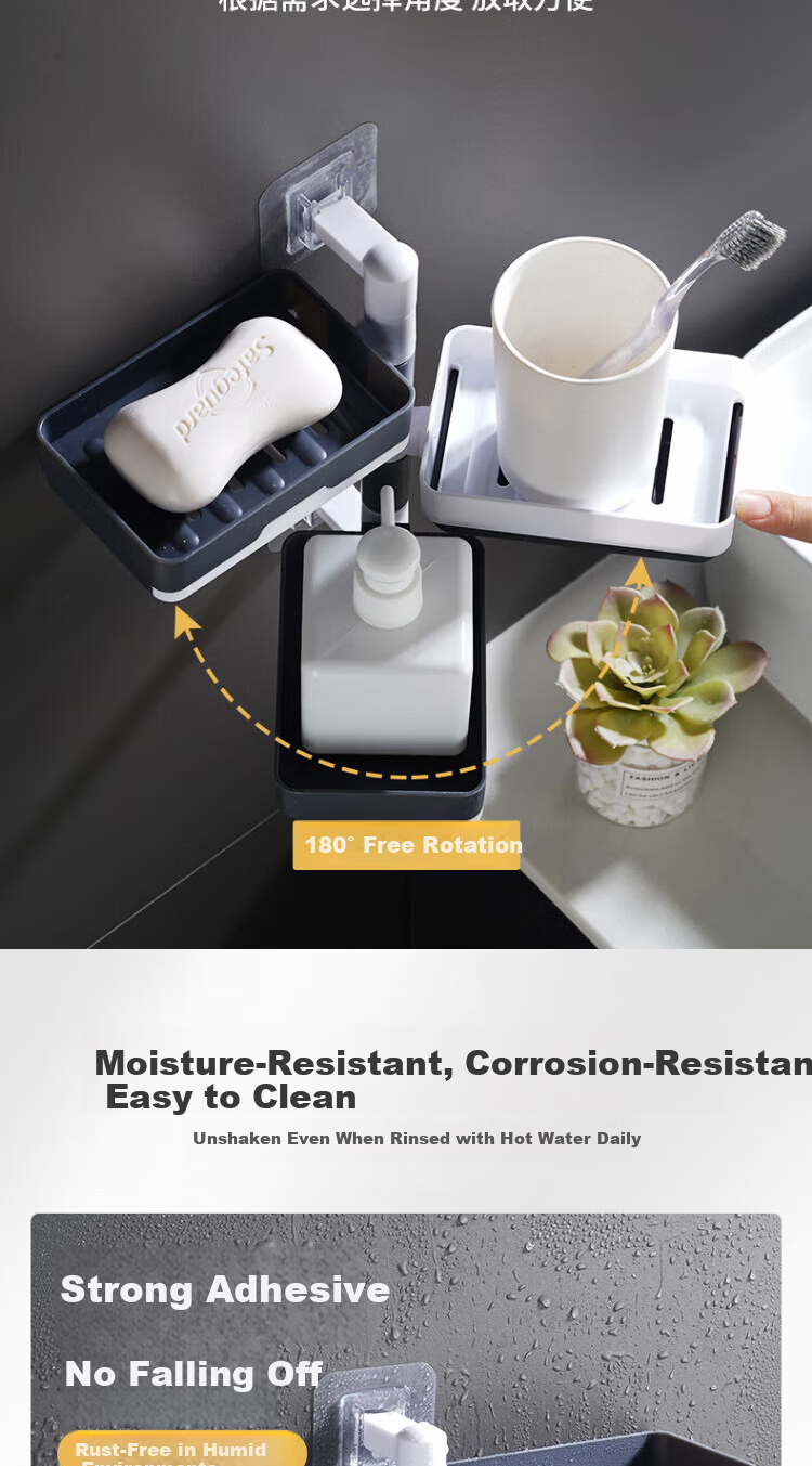 Jiashigao Travel Soap Dish, Toiletry Draining Convenient Soap Storage Box with Lid, Portable Sealed Dustproof Waterproof Draining Anti-Softening for Student Dormitory Back-To Seaso 5