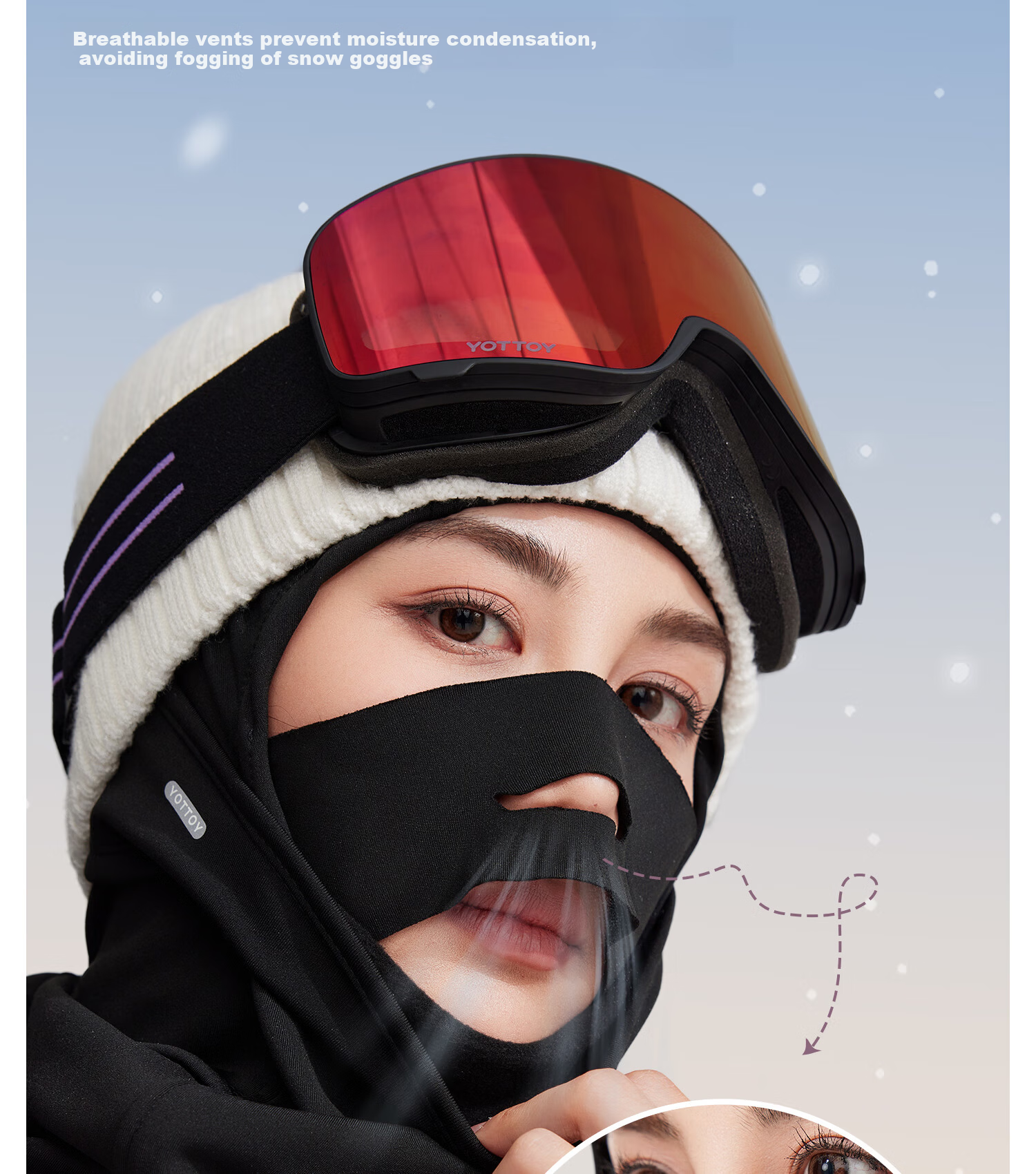 Yottoy Ski Mask Face Cover Unisex Outdoor Mountaineering Cycling Autumn Winter Windproof Warm Ski Gear Non-Slip Headband Style 17