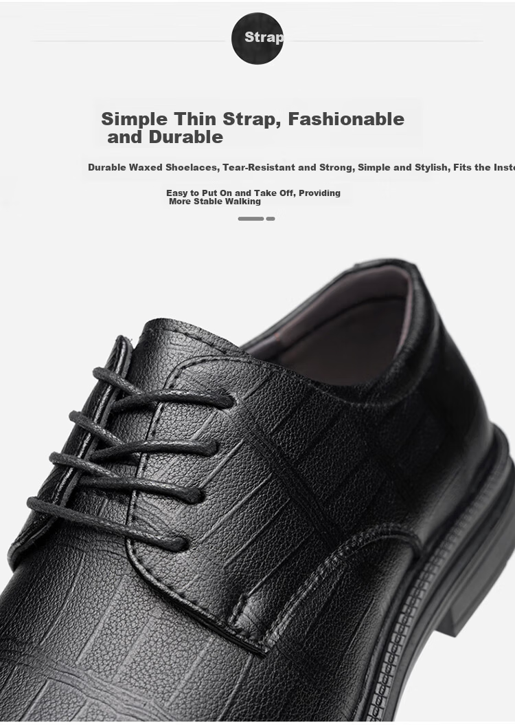 MEXICAN Men's Business Casual Leather Dress Shoes Derby Wedding Shoes Black Size 38 5