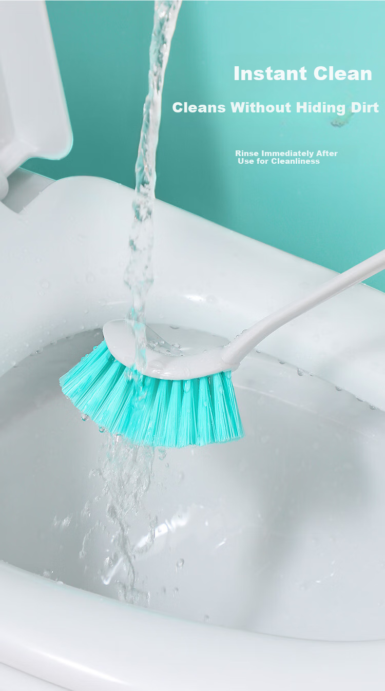 Meiliya Toilet Brush with Long Handle, Soft Bristles, Wall-Mountable, No Dead Angle Cleaning, Bathroom Squat Toilet Cleaner 8
