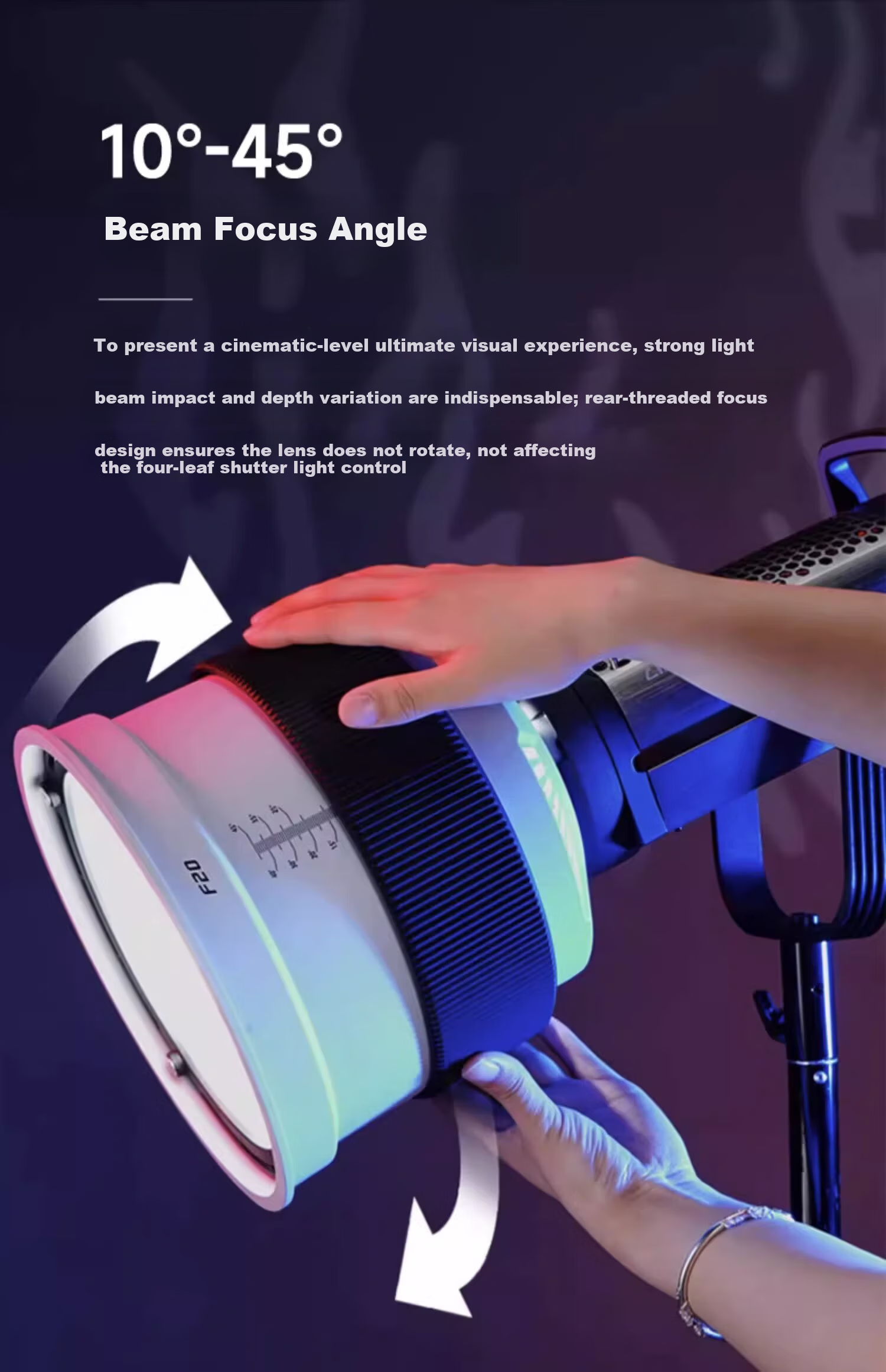 Beiyang F20 Fresnel Focus Imaging Lens Borong Mount Eight-Blade Aperture Lens Zoom Condenser Optical Modeling Creative Shooting Live Photography Light Accessory 4