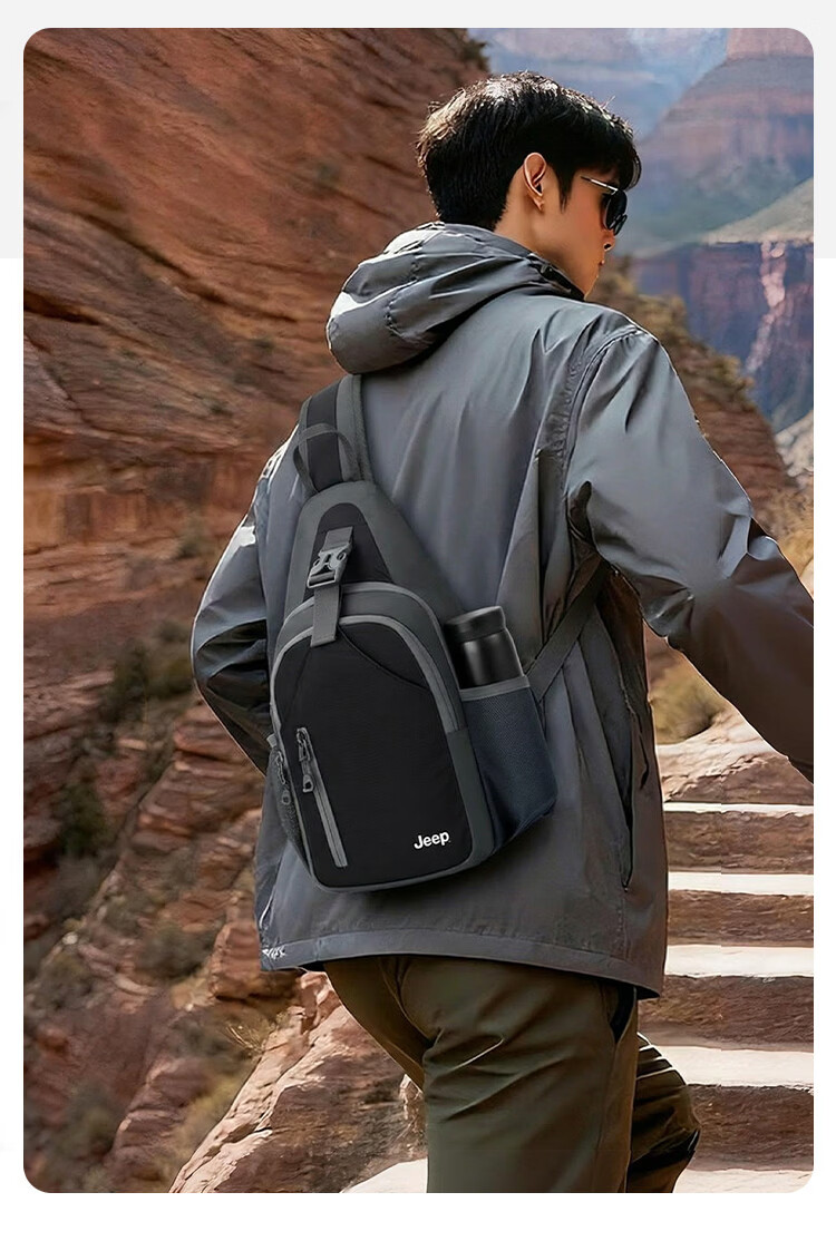 JEEP Men's Crossbody Bag 2026 New Large Capacity Sports Outdoor Small Lightweight Commuter Shoulder Chest Bag 20