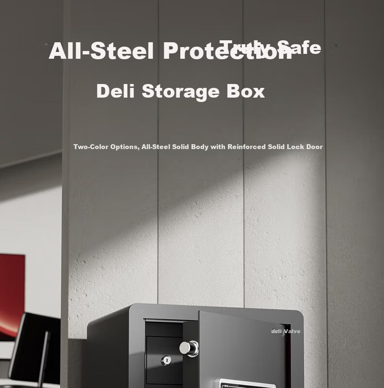 Deli Safe, Home Electronic Password Safe Box, Small Office File Cabinet, Can Be Built into Wall Or Cabinet, Bedside Storage Box, 60cm Off-White AE631 2