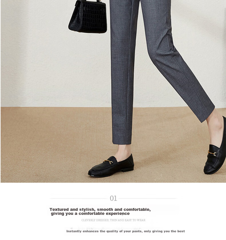 Langsha Women's Spring Summer Thin Suit Pants Pencil Pants Cigarette Pants Professional Workwear Commuter Casual Trousers 14