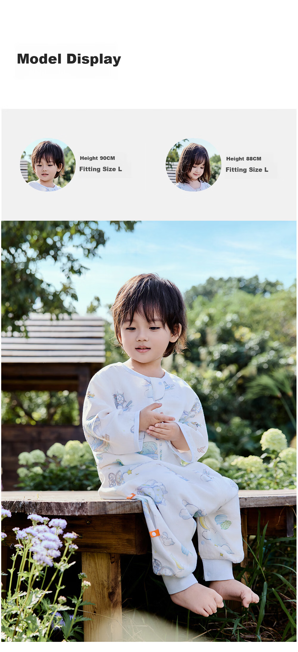 Liangliang Baby Sleeping Bag Bamboo Cotton Gauze Air-Conditioned Room Anti-Kick Quilt for Babies and Children Front 4 Back 2 Fantasy 110/56 20