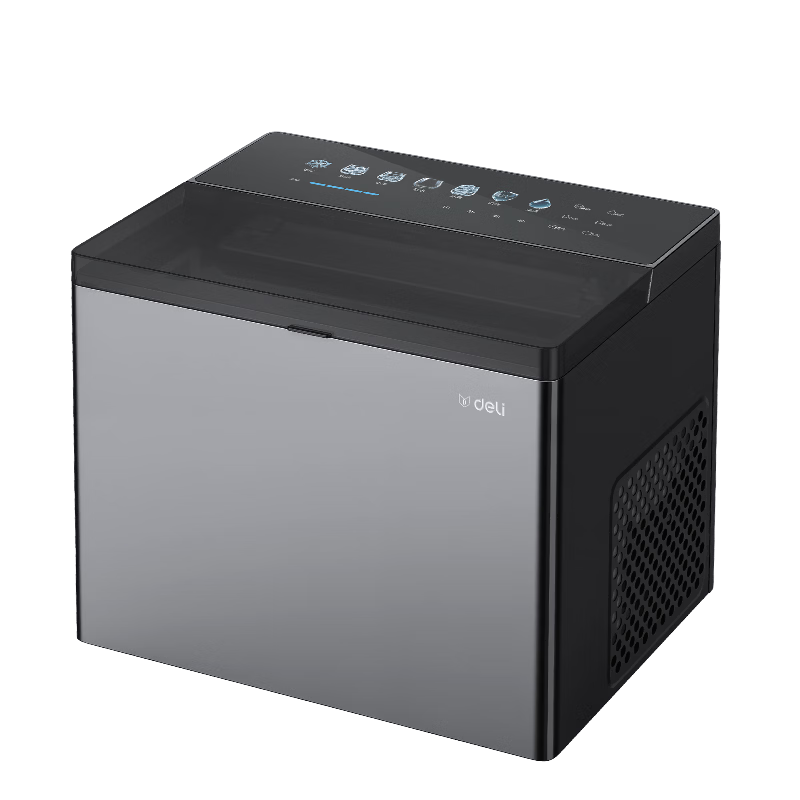 Deli Portable Mini Ice Maker Small Household Dorm Bullet Ice Machine Low Power Automatic Water Dispenser Ice Cube Maker Large Screen Touch Control