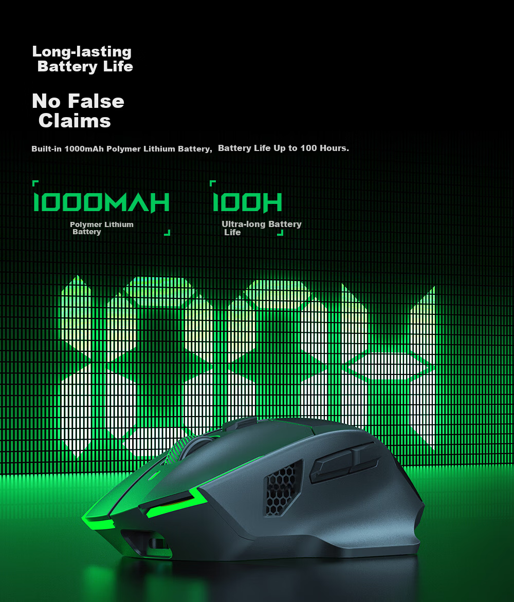 Black Shark Star Flash Heated Gaming Mouse Ergonomic Dual 8K Report Rate Wireless Tri-Mode Right-Handed PUBG/LOL/CSGO Mouse 18