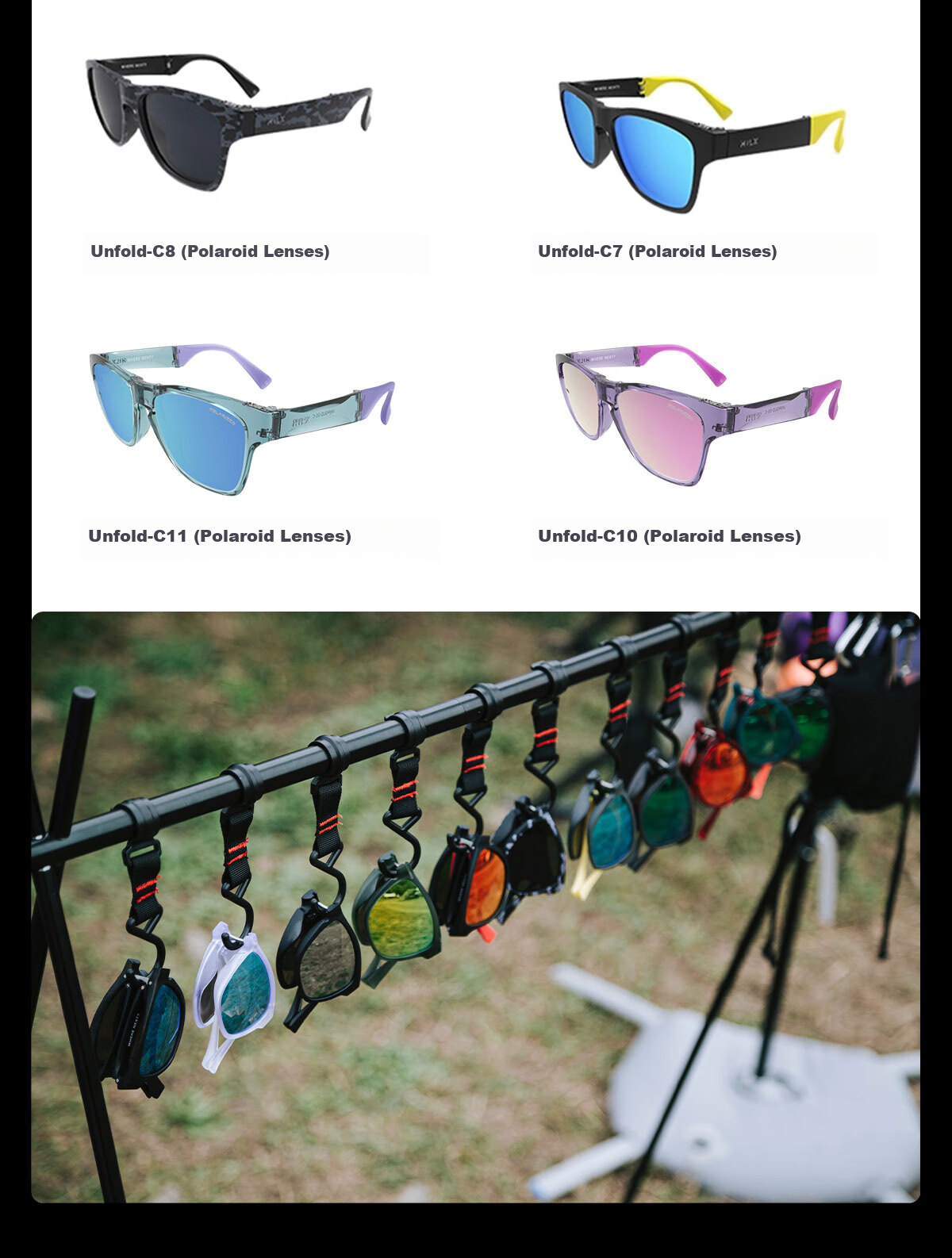 HILX Unfold Sports Sunglasses Foldable Sunglasses for Men And Women, Protective Eyewear, Running Cycling Driving Fishing Polarized Lenses 8
