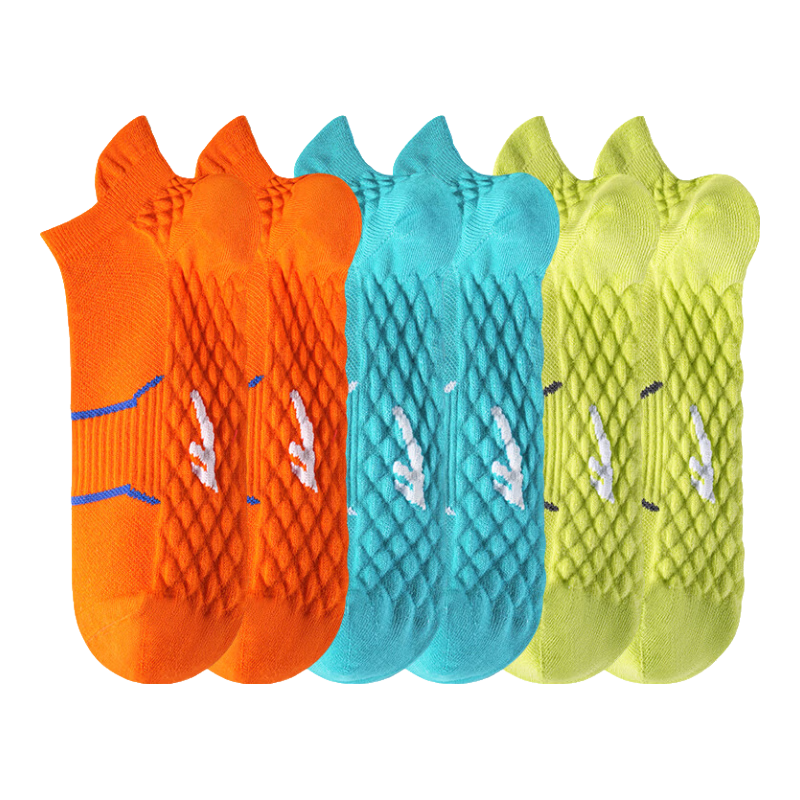 Warrior Sports Socks for Men, Breathable Shock-Absorbing Non-Slip 10A Antibacterial Wear-Resistant Football Running Training Thickened Terry Bottom Short Socks