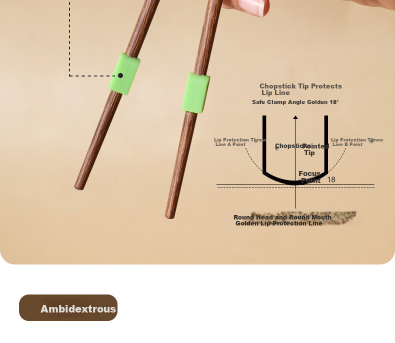 CORN Children's Self-Resetting Training Chopsticks for Kids Ages 3-6 Wooden Short Chopsticks Learning Aid 5