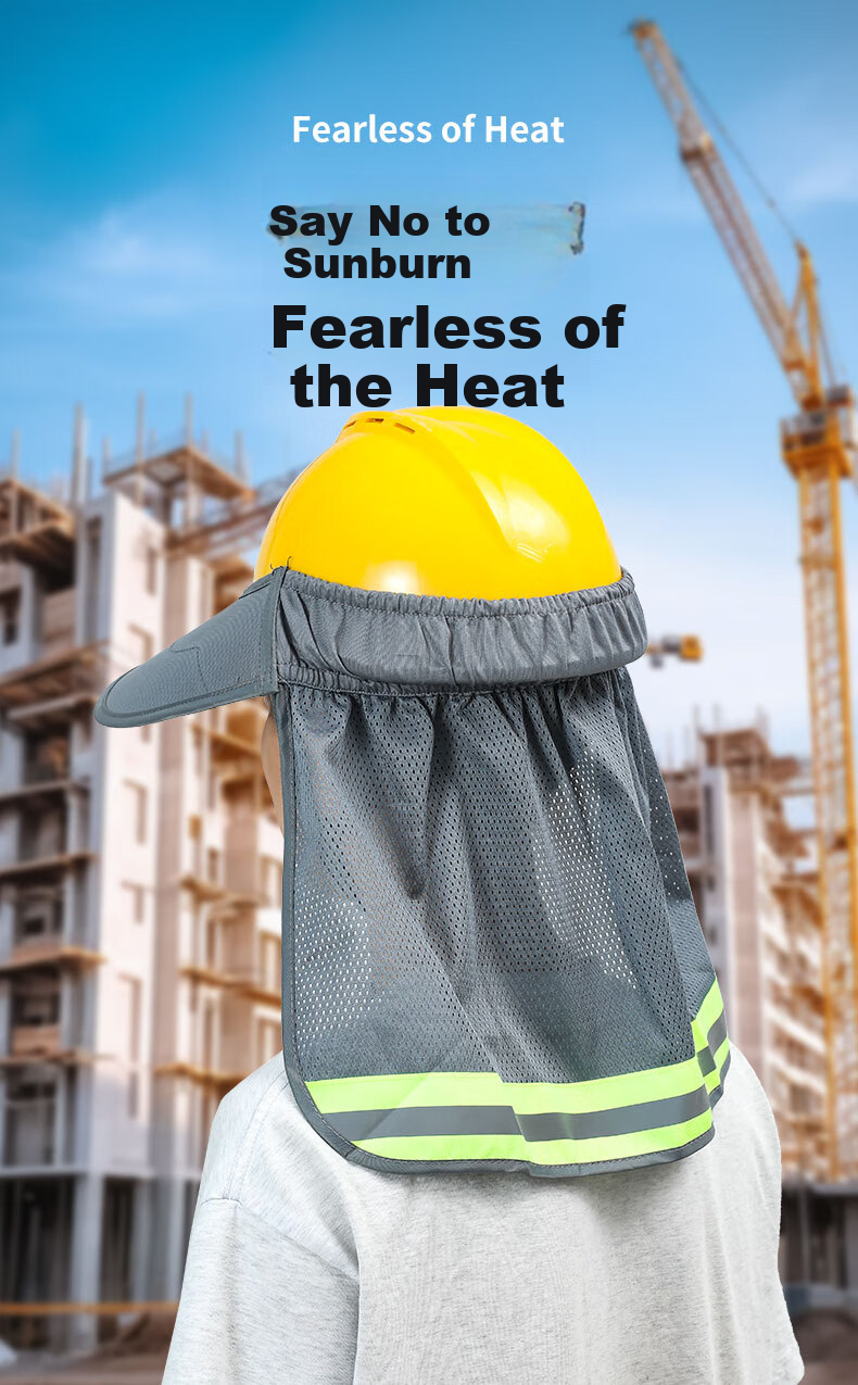 Aidier Safety Helmet Sunshade Cap Brim Enlarged Breathable Summer Construction Work Sun Protection Hat Gray Duckbill Sunshade Brim CW749279 1