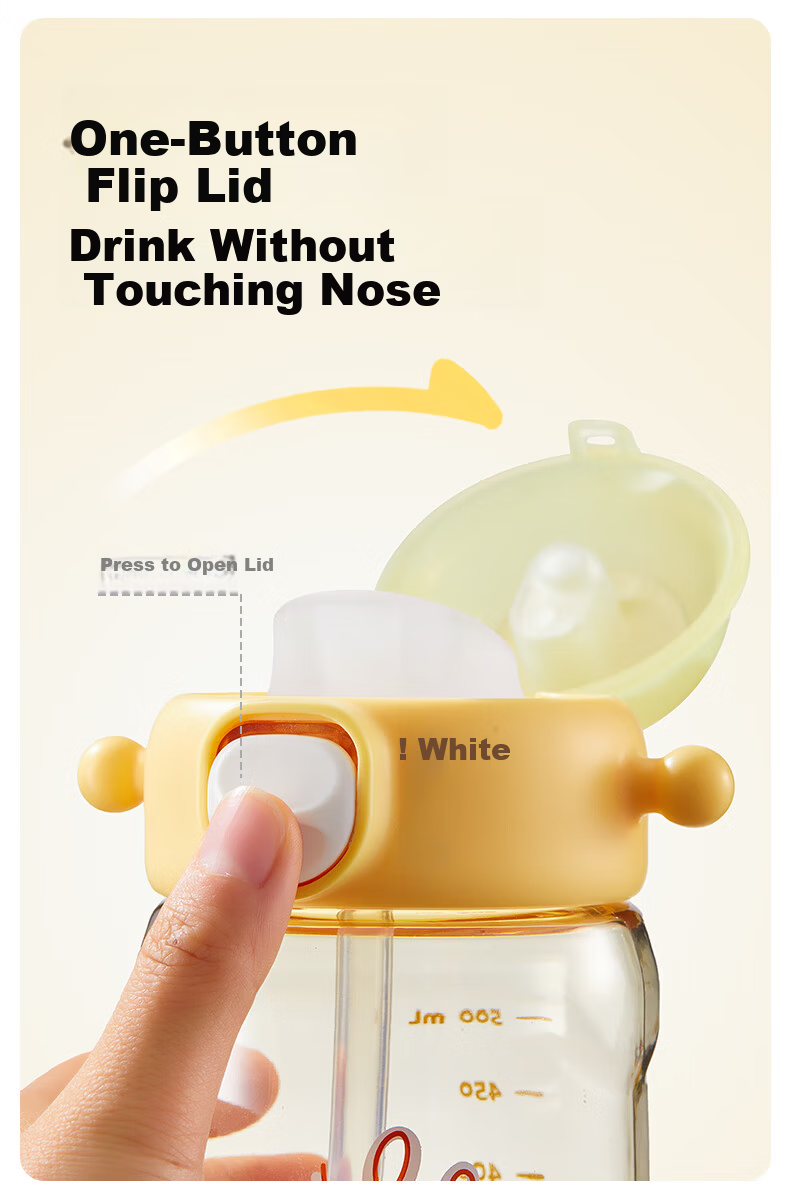 Lock&Lock Kids Water Bottle Summer PPSU Straw Cup 3-6 Years Old Kindergarten Student Direct Drinking Cup 6
