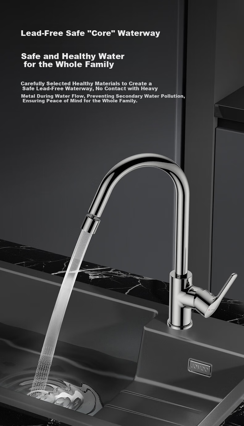 JOMOO Kitchen Faucet for Vegetable and Dish Washing Sink Dual Control Hot and Cold Water Tap 33230-385/1B-Z 5