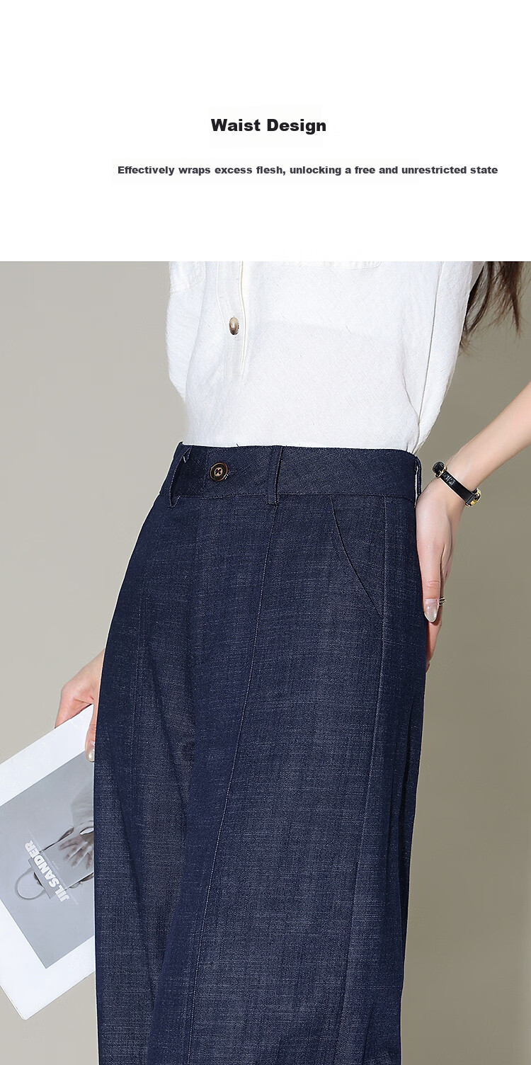 Demana Cloud Cotton Spring Nine-Point Pants Simple Straight Loose Slimming Petite Casual Pants for Women Premium Feel 3