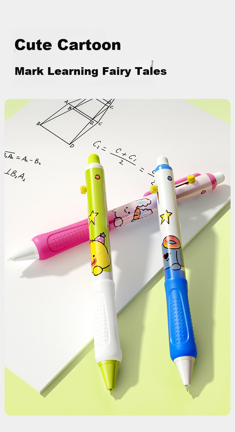 Maotaizi Giant Writing Gel Pen for Students' Exams, Large Capacity Black 0.5mm Practice Writing Red And Blue Ink Refill, Teacher's Direct Liquid Quick-Drying Pen, 5-Pack Stationery Supplies 13
