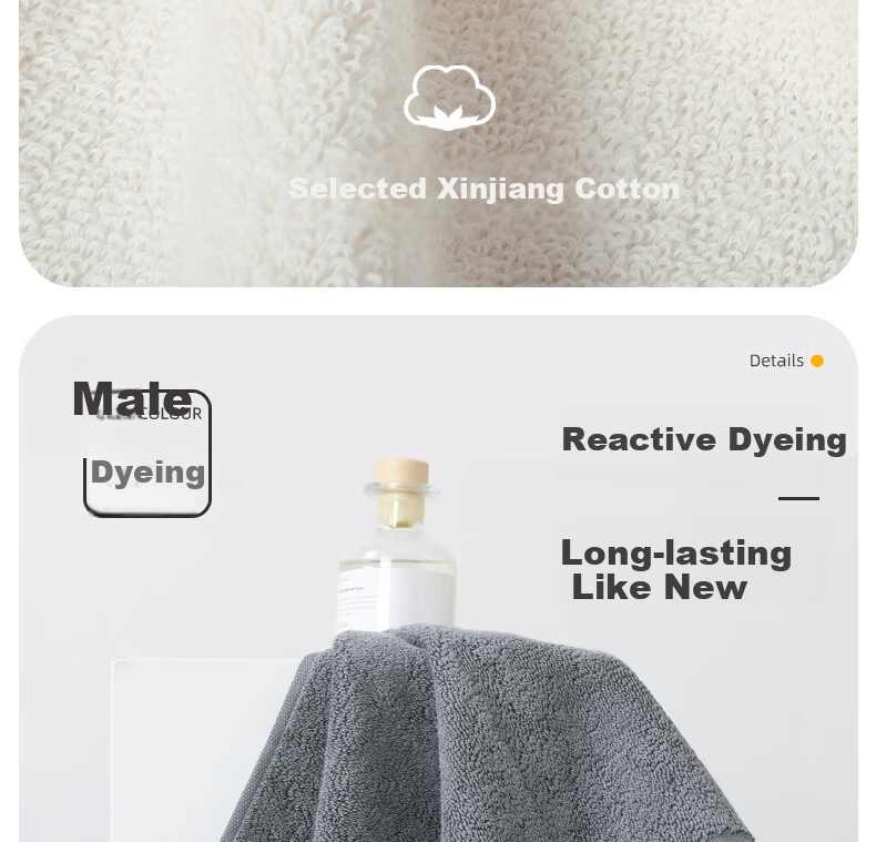 KING SHORE Thickened 100% Pure Cotton Face Towels, All Cotton Absorbent Towels, Class A Hotel and Sports Towels, Pack of 3 6