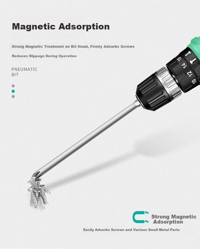 GREENER Cross Head Electric Precision Screwdriver Set Household Cordless Drill Strong Magnetic Screwdriver Bits Extended Hex High Hardness 5