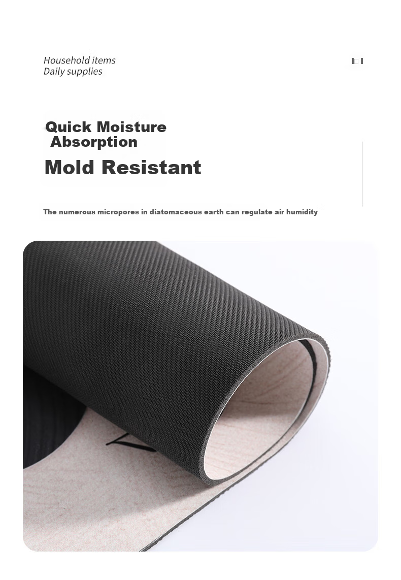 40,000 Kilometers U-Shaped Toilet Mat Bathroom Splash-Proof Absorbent Quick-Dry Diatom Mud Non-Slip Floor Mat 5