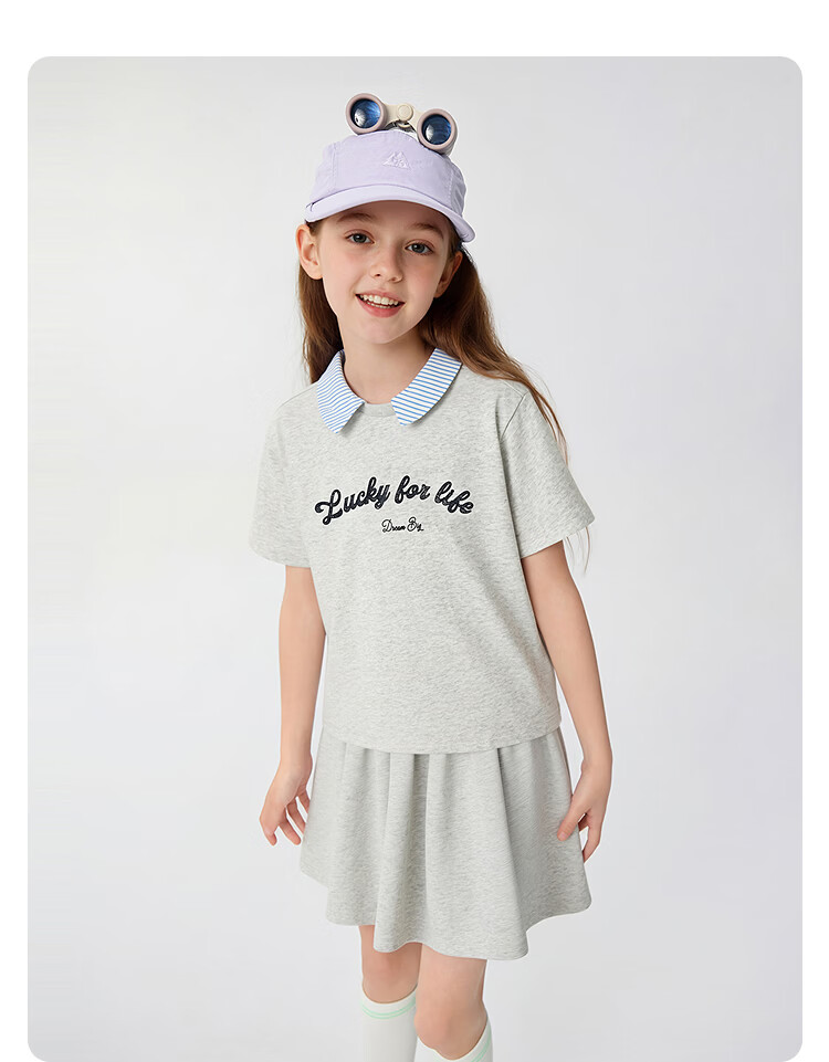 Balabala Kids Short Sleeve Set Big Kids Two-Piece 2026 New Summer Girls T-Shirt Pants Sports Trendy 17