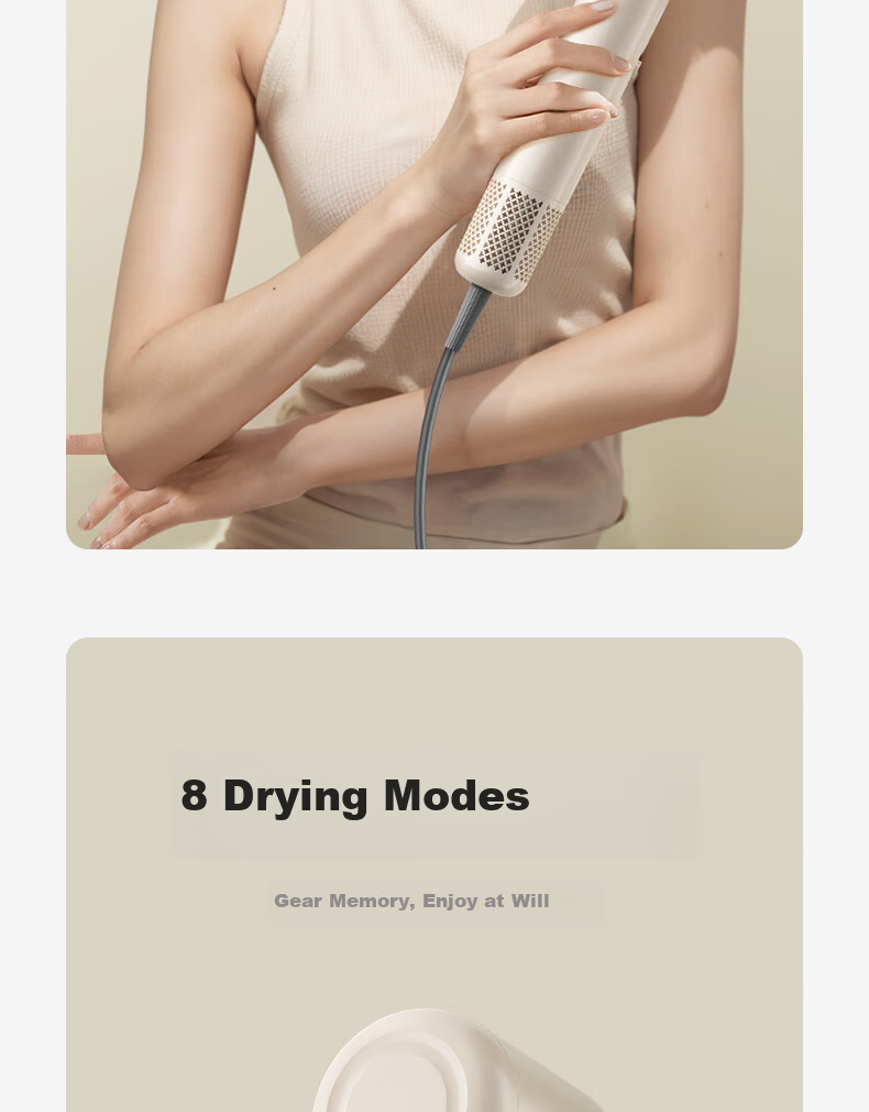 AUX High-Speed Hair Dryer Home Use Powerful Fast-Drying Ionic Hair Care Bladeless Low Noise Electric Hair Dryer 18